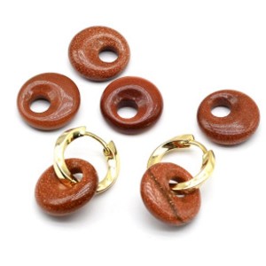 Бусина - бублик для швенз из авантюрина искусственного 18*5,5-6мм, 1шт