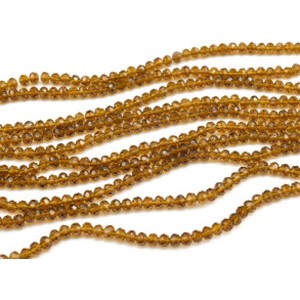 Бусины из циркона рондель гр.4мм цвет тем.цитрин, 39,5см, 129 бусин Бусины из циркона рондель гр.4мм цвет тем.цитрин, 39,5см, 129 бусин