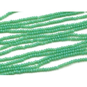 Бусины из циркона рондель гр.2мм цвет бирюзовый, 30,5см, 175 бусин