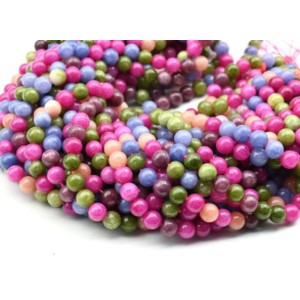 Бусины из кальцита тонированного шарик 8мм цвет ассорти, 38,5см, 48 бусин Бусины из кальцита тонированного шарик 8мм цвет ассорти, 38,5см, 48 бусин