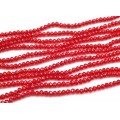 Бусины из циркона рондель гр.4мм цвет рубиновый матовый, 45см, 129 бусин