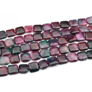 Бусины из турмалина искусственного квадрат 20мм, 39см, 19 бусин Бусины из турмалина искусственного квадрат 20мм, 39см, 19 бусин