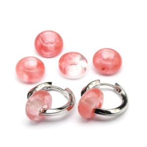 Бусина - бублик для швенз из халцедона искусственного 14*8мм, 1шт