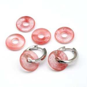 Бусина - бублик для швенз из халцедона искусственного 18*4мм, 1шт