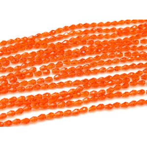 Бусины из циркона капля гр.3*5мм цвет оранжевый, 46,5см, 100 бусин