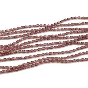 Бусины из циркона капля гр.3*5мм цвет сиреневый, 47,5см, 100 бусин