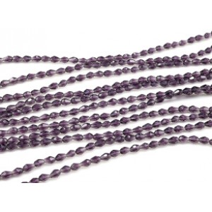 Бусины из циркона капля гр.3*5мм цвет фиолетовый, 46,5см, 100 бусин