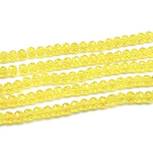 Бусины из циркона рондель гр.10мм цвет желтый, 53см, 67 бусин