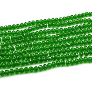 Бусины из циркона рондель гр.10мм цвет зеленый, 51см, 67 бусин