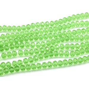 Бусины из циркона рондель гр.10мм цвет лайм, 54см, 67 бусин