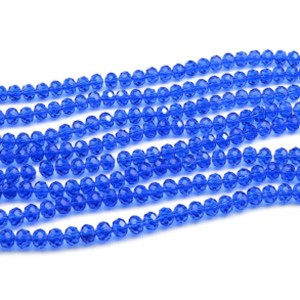 Бусины из циркона рондель гр.10мм цвет синий, 54см, 67 бусин