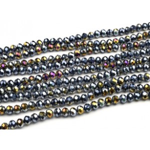 Бусины из циркона рондель гр.10мм цвет хамелеон, 55,5см, 69 бусин Бусины из циркона рондель гр.10мм цвет хамелеон, 55,5см, 69 бусин