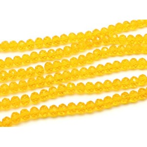 Бусины из циркона рондель гр.10мм цвет апельсиновый, 53см, 67 бусин