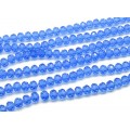Бусины из циркона рондель гр.10мм цвет васильковый, 53см, 67 бусин