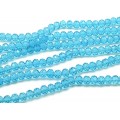Бусины из циркона рондель гр.10мм цвет голубой, 51см, 67 бусин
