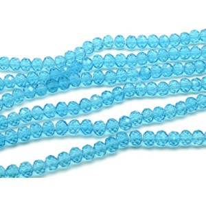 Бусины из циркона рондель гр.10мм цвет голубой, 51см, 67 бусин