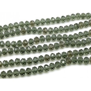 Бусины из циркона рондель гр.10мм цвет дымка, 54см, 67 бусин