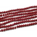 Бусины из циркона рондель гр.10мм цвет красный матовый, 52см, 67 бусин Бусины из циркона рондель гр.10мм цвет красный матовый, 52см, 67 бусин