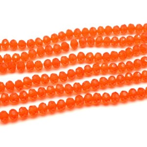 Бусины из циркона рондель гр.10мм цвет оранжевый, 53см, 67 бусин Бусины из циркона рондель гр.10мм цвет оранжевый, 53см, 67 бусин