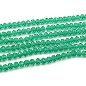 Бусины из циркона рондель гр.10мм цвет ярко зеленый, 51см, 67 бусин Бусины из циркона рондель гр.10мм цвет ярко зеленый, 51см, 67 бусин