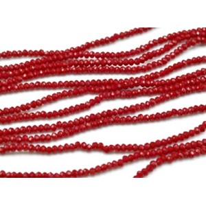 Бусины из циркона рондель гр.2мм цвет бордовый, 31см, 180 бусин