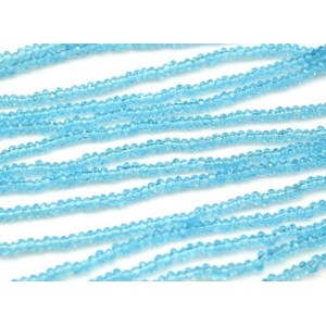 Бусины из циркона рондель гр.2мм цвет голубой, 30см, 175 бусин