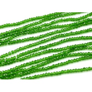 Бусины из циркона рондель гр.2мм цвет зеленый, 33см, 175 бусин