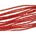Бусины из циркона рондель гр.2мм цвет красный, 35см, 195 бусин