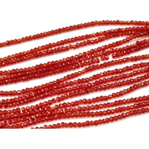 Бусины из циркона рондель гр.2мм цвет красный, 35см, 195 бусин
