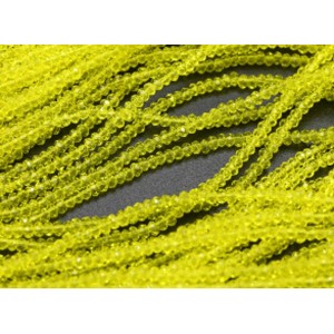 Бусины из циркона рондель гр.2мм цвет лимонный, 29,5см, 180 бусин