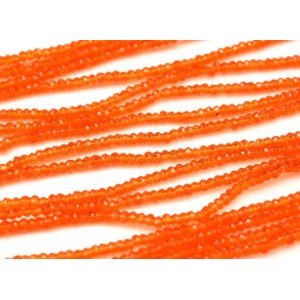 Бусины из циркона рондель гр.2мм цвет оранжевый, 30см, 175 бусин