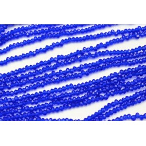 Бусины из циркона рондель гр.2мм цвет синий яркий, 30см, 180 бусин Бусины из циркона рондель гр.2мм цвет синий яркий, 30см, 180 бусин