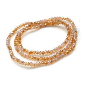 Бусины из циркона рондель гр.3,5мм цвет серо-бежевый, 36,5см, 129 бусин Бусины из циркона рондель гр.3,5мм цвет серо-бежевый, 36,5см, 129 бусин