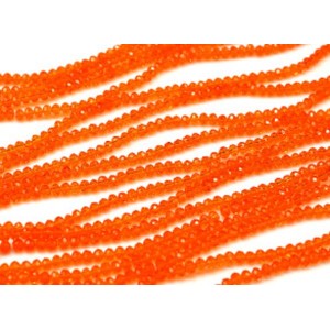 Бусины из циркона рондель гр.3мм цвет апельсиновый, 44см, 175 бусин Бусины из циркона рондель гр.3мм цвет апельсиновый, 44см, 175 бусин
