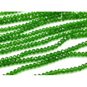 Бусины из циркона рондель гр.3мм цвет зеленый, 40см, 170бусин
