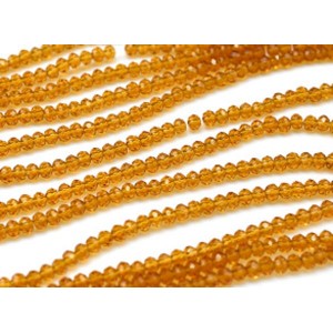 Бусины из циркона рондель гр.3мм цвет коньячный, 39см, 170 бусин Бусины из циркона рондель гр.3мм цвет коньячный, 39см, 170 бусин