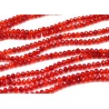 Бусины из циркона рондель гр.3мм цвет красный, 40см, 170 бусин