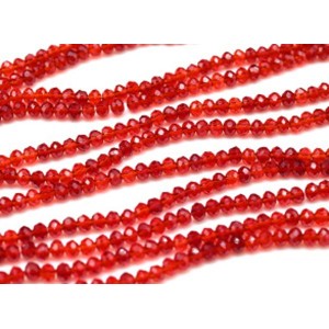 Бусины из циркона рондель гр.3мм цвет красный, 40см, 170 бусин