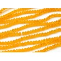 Бусины из циркона рондель гр.3мм цвет оранжевый, 40см, 170 бусин