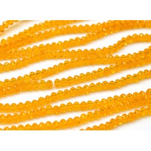 Бусины из циркона рондель гр.3мм цвет оранжевый, 40см, 170 бусин