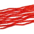 Бусины из циркона рондель гр.4мм цвет алый, 44см, 129 бусин