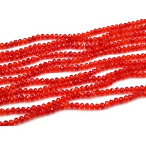 Бусины из циркона рондель гр.4мм цвет алый, 44см, 129 бусин