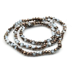 Бусины из циркона рондель гр.4мм цвет бело- шоколадный, 48см, 135 бусин