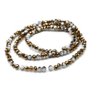 Бусины из циркона рондель гр.4мм цвет бело-золотистый, 45см, 129 бусин Бусины из циркона рондель гр.4мм цвет бело-золотистый, 45см, 129 бусин