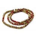 Бусины из циркона рондель гр.4мм цвет красно- золотистый, 45см, 129 бусин