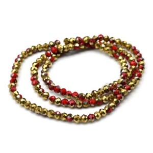 Бусины из циркона рондель гр.4мм цвет красно- золотистый, 45см, 129 бусин