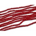 Бусины из циркона рондель гр.4мм цвет красный матовый, 42см, 129 бусин