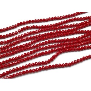 Бусины из циркона рондель гр.4мм цвет красный матовый, 42см, 129 бусин