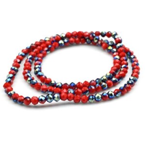 Бусины из циркона рондель гр.4мм цвет красный-хамелеон, 51см, 140 бусин