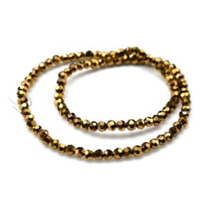 Бусины из циркона рондель гр.4мм цвет медный, 37,5см, 98 бусин